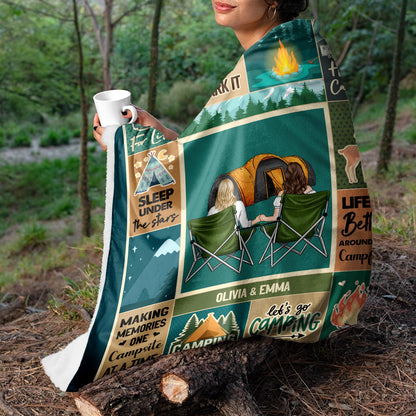 Camping Couple Life Is Better Around The Campfire - Gift For Camping Lovers - Personalized Fleece Blanket