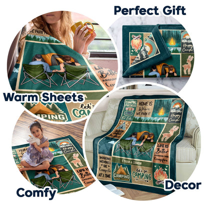 Camping Couple Life Is Better Around The Campfire - Gift For Camping Lovers - Personalized Fleece Blanket
