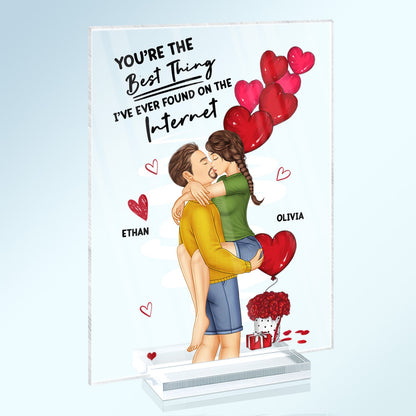 Couple You Are The Best Thing Found On Internet - Gift For Couples - Personalized Vertical Rectangle Acrylic Plaque