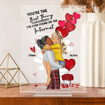 Couple You Are The Best Thing Found On Internet - Gift For Couples - Personalized Vertical Rectangle Acrylic Plaque