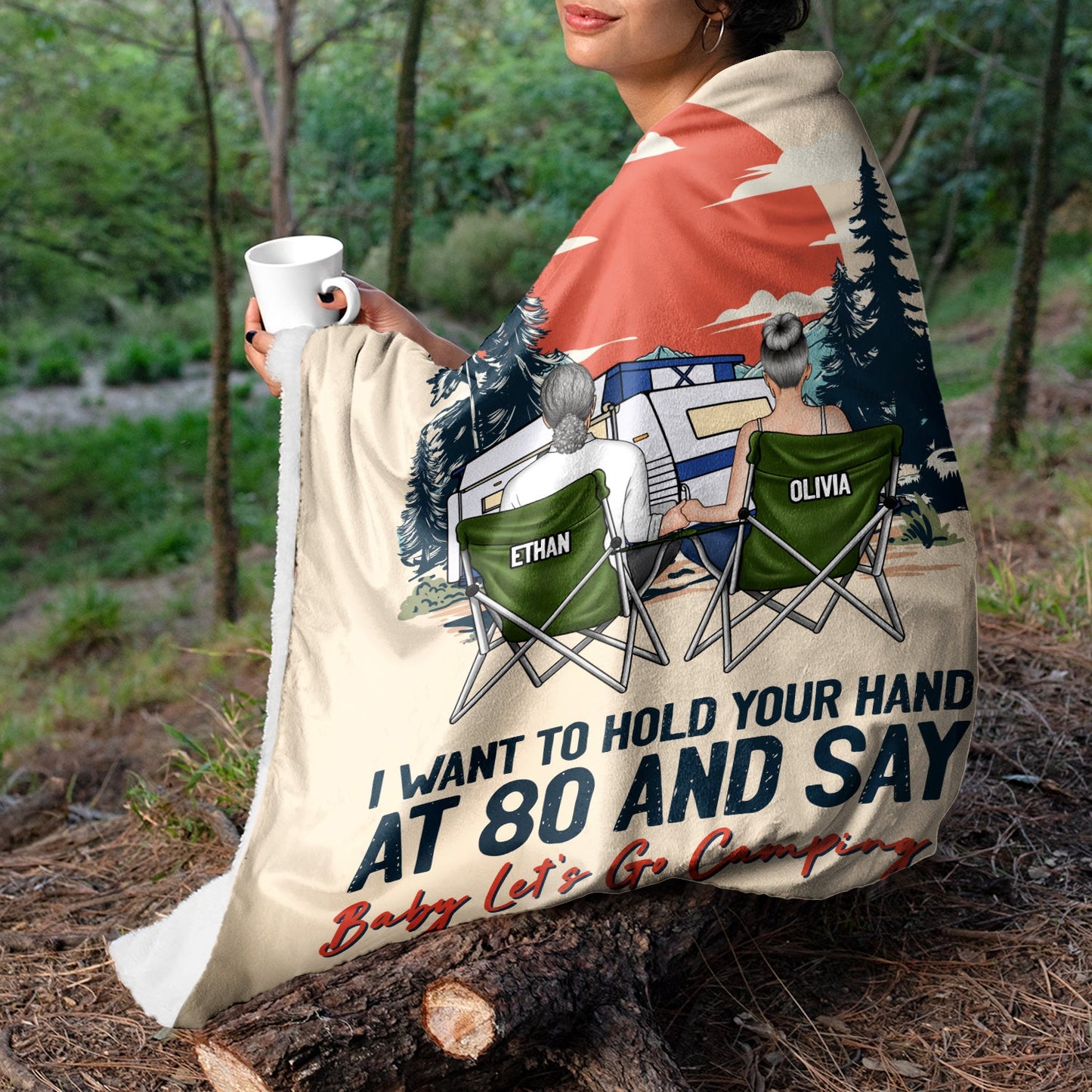 Baby Let's Go Camping - Gift For Couples - Personalized Fleece Blanket