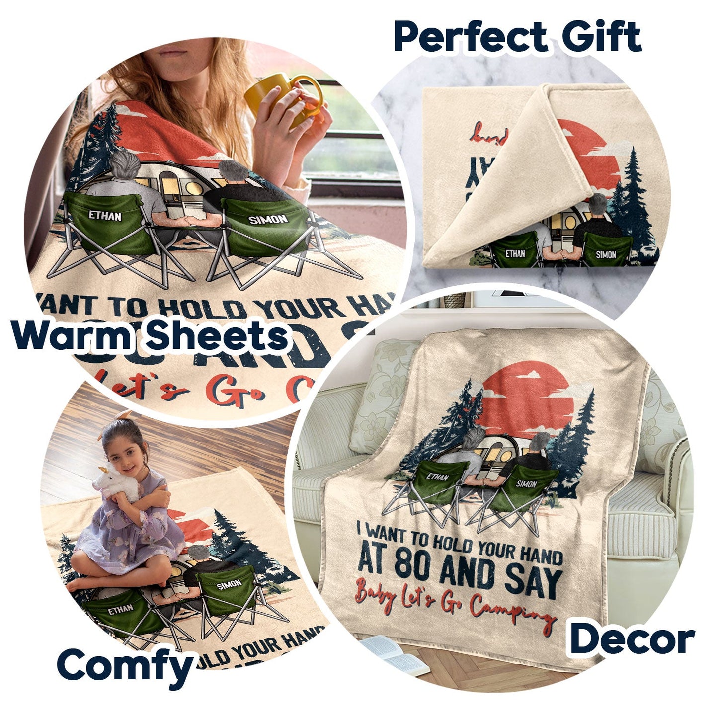 Baby Let's Go Camping - Gift For Couples - Personalized Fleece Blanket
