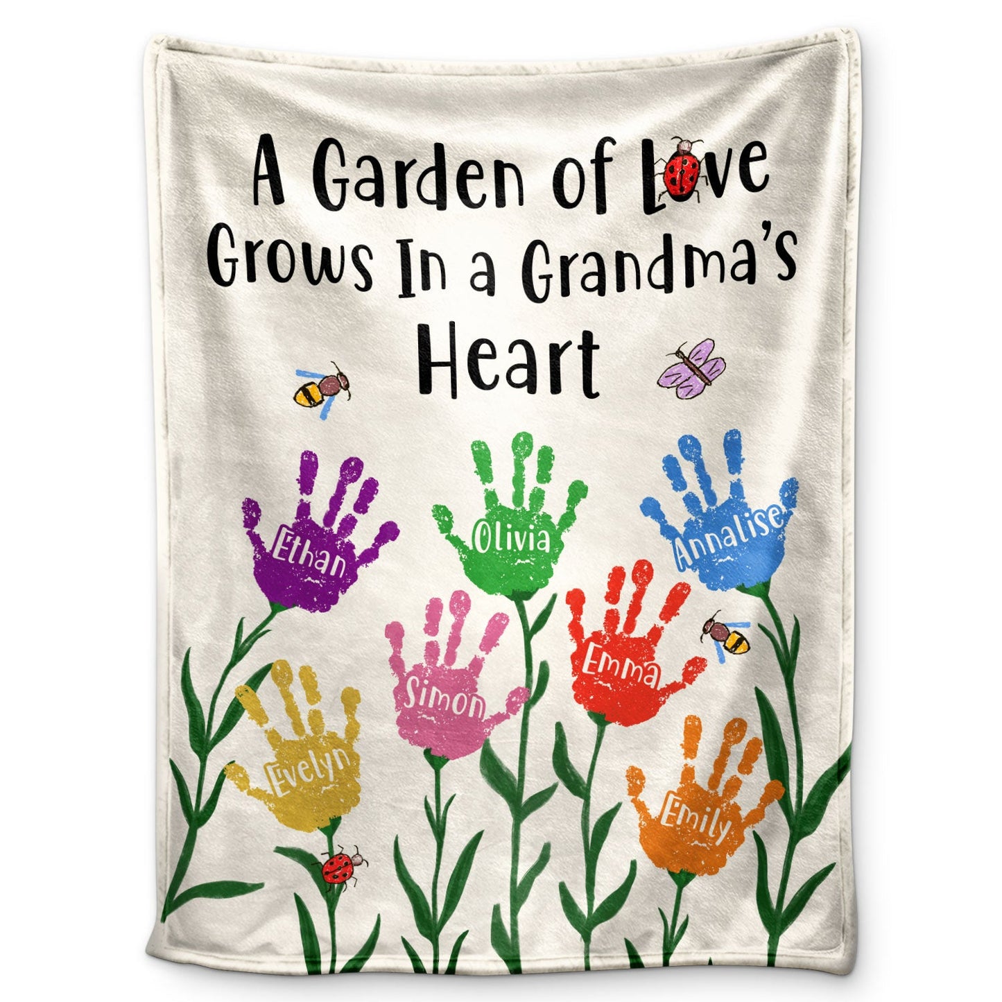 A Garden Of Love - Gift For Grandma - Personalized Fleece Blanket, Sherpa Blanket