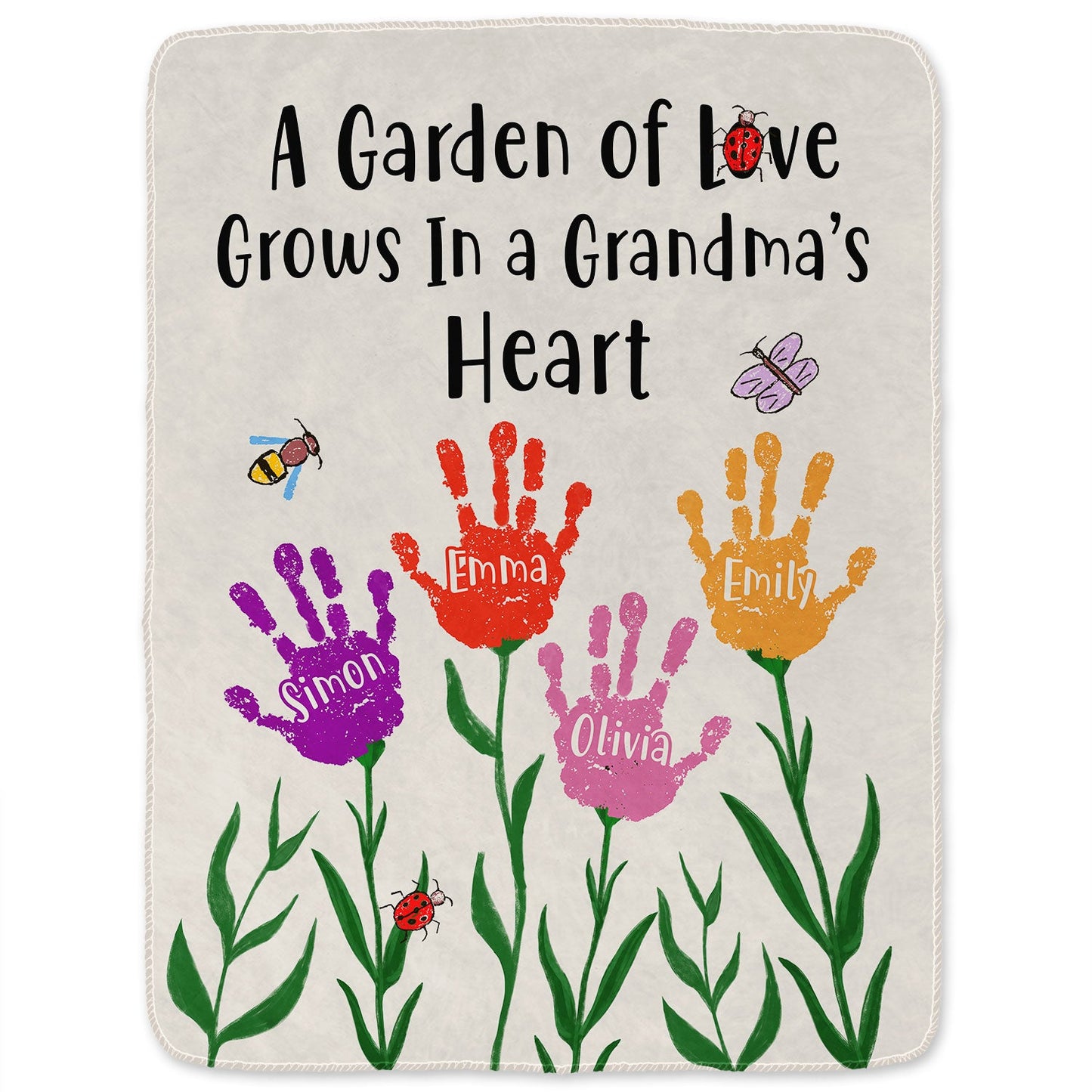 A Garden Of Love - Gift For Grandma - Personalized Fleece Blanket, Sherpa Blanket