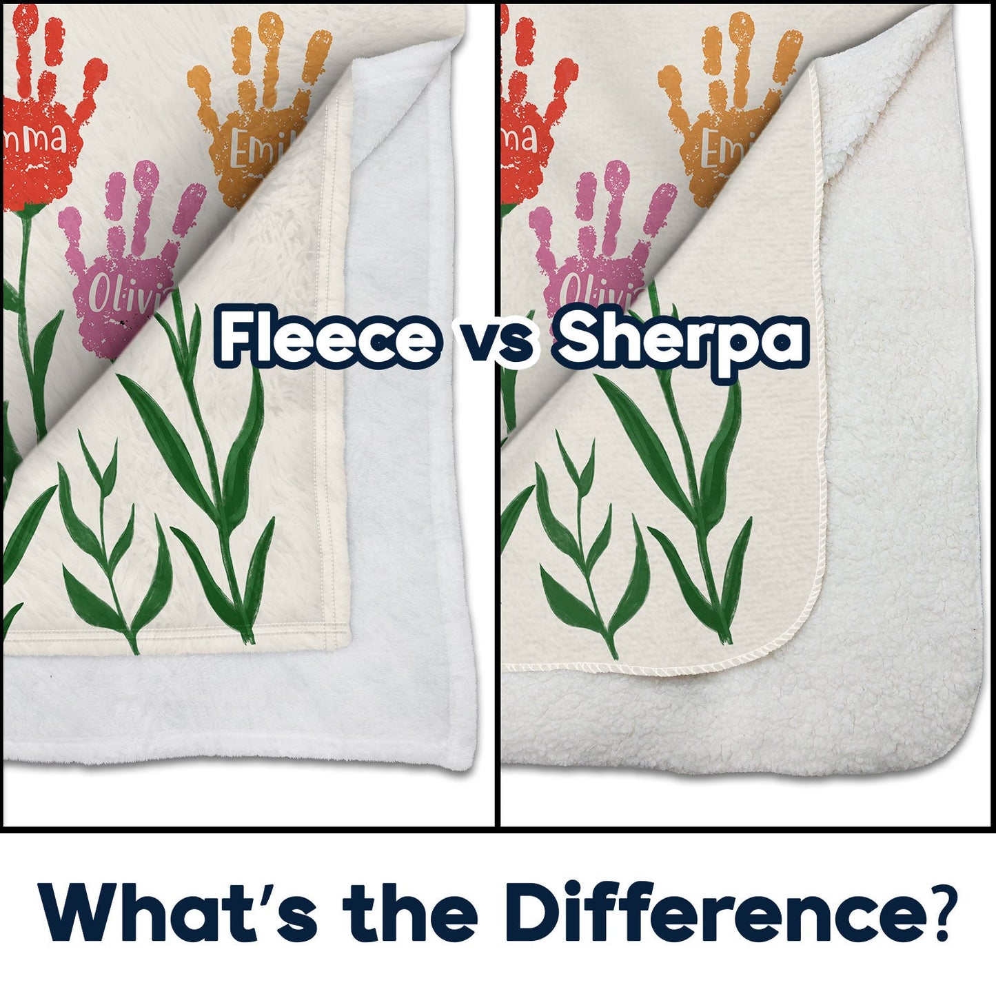 A Garden Of Love - Gift For Grandma - Personalized Fleece Blanket, Sherpa Blanket