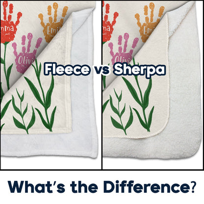A Garden Of Love - Gift For Grandma - Personalized Fleece Blanket, Sherpa Blanket