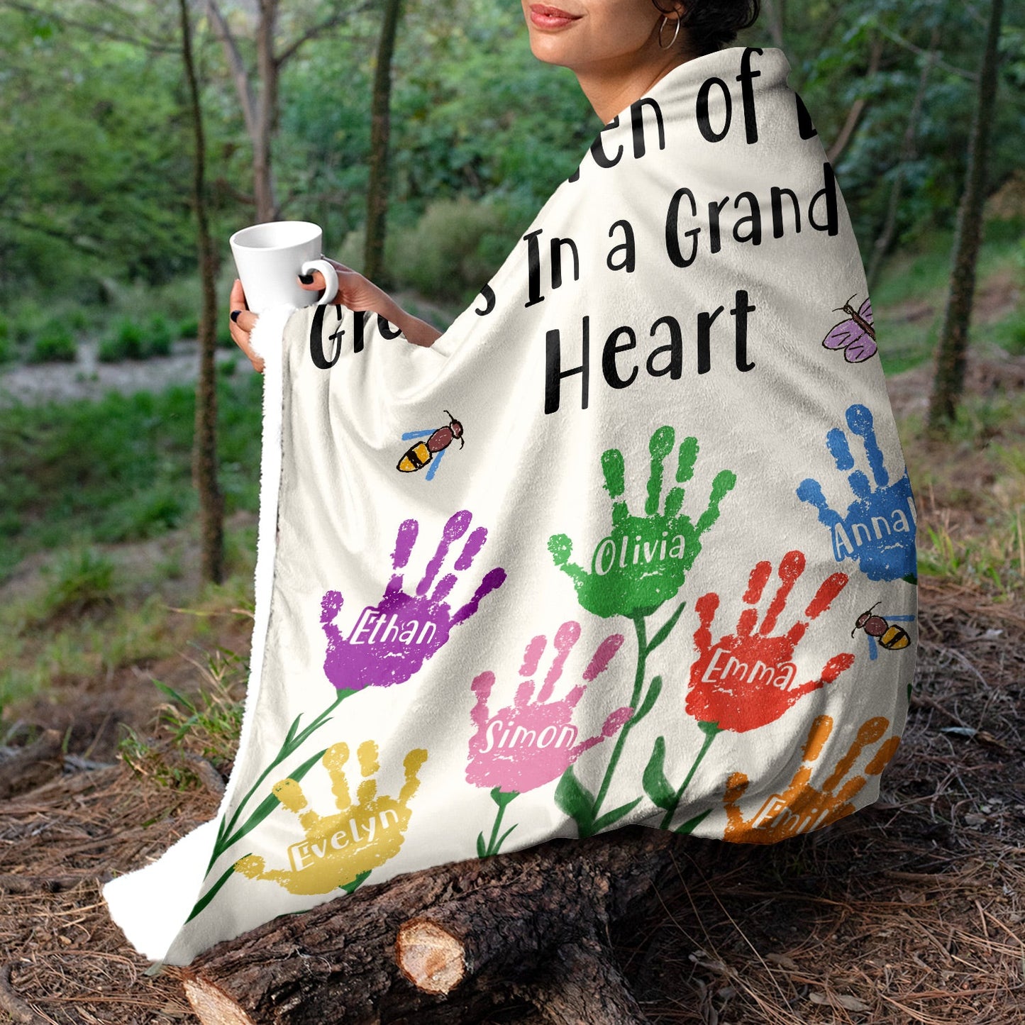A Garden Of Love - Gift For Grandma - Personalized Fleece Blanket, Sherpa Blanket
