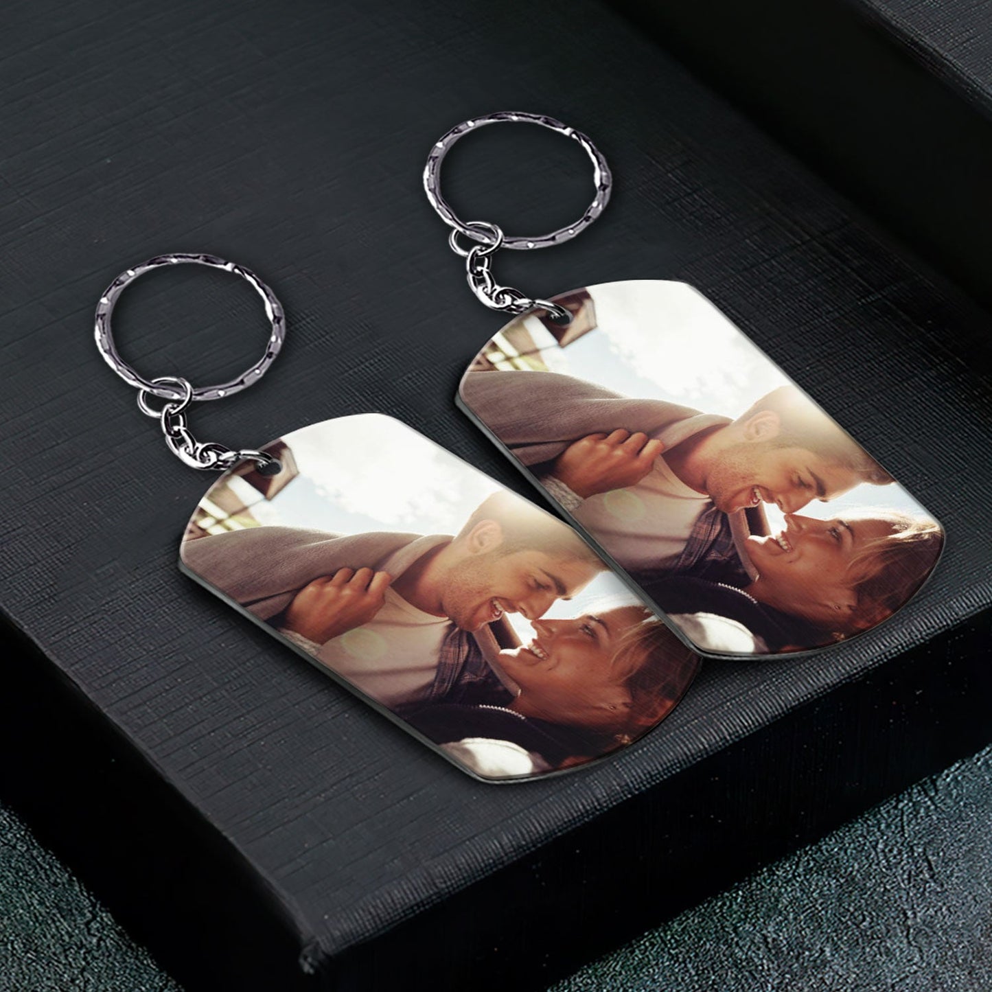 Custom Photo Calendar The Day My Life Changed - Gift For Couples - Personalized Aluminum Keychain
