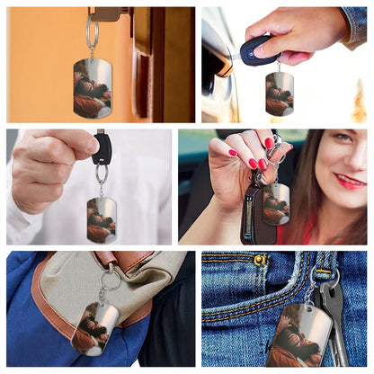 Custom Photo Calendar The Day My Life Changed - Gift For Couples - Personalized Aluminum Keychain