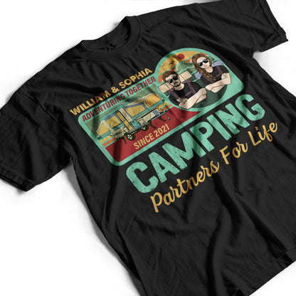 RV Camping Partners For Life - Gift For Couple - Personalized Custom T Shirt
