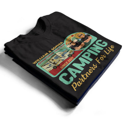 RV Camping Partners For Life - Gift For Couple - Personalized Custom T Shirt