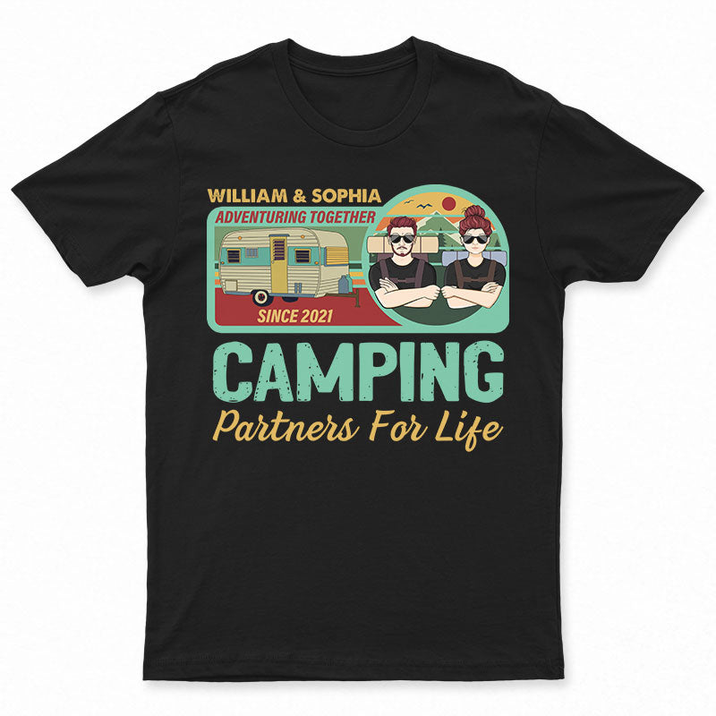 RV Camping Partners For Life - Gift For Couple - Personalized Custom T Shirt