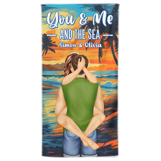 Couple Summer You & Me And The Sea - Personalized Beach Towel