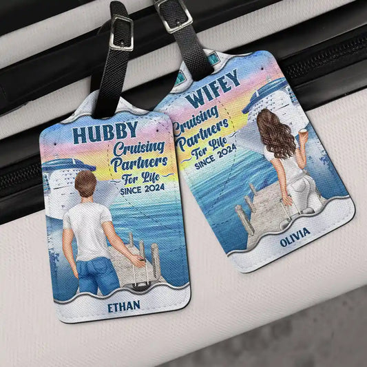 Cruising Couple Travel Partners For Life - Personalized Combo 2 Luggage Tags