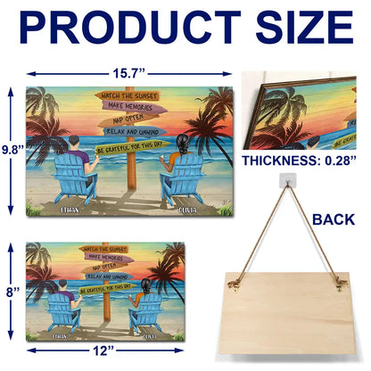 Couple Watch The Sunset Nap Often - Personalized Wood Rectangle Sign