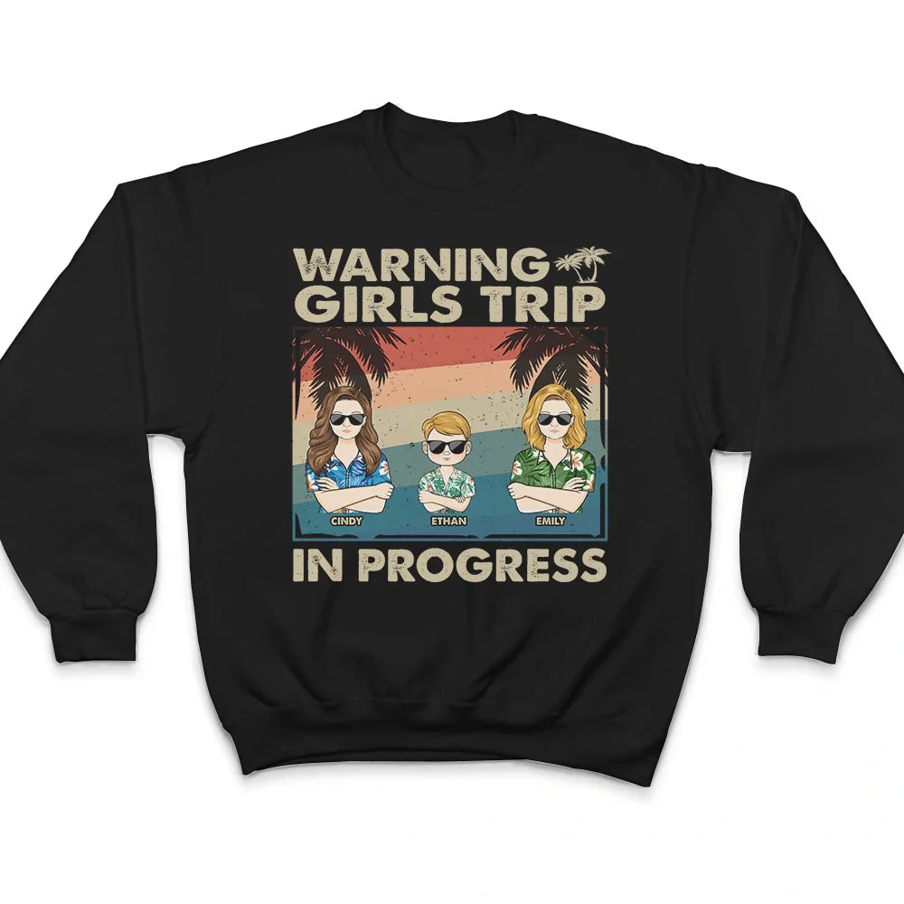 Warning Family Trip In Progress - Personalized T Shirt