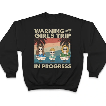 Warning Family Trip In Progress - Personalized T Shirt