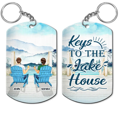 Couple Keys To The Beach Lake House - Personalized Aluminum Keychain