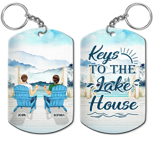Couple Keys To The Beach Lake House - Personalized Aluminum Keychain