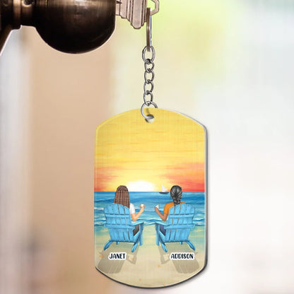 Couple Keys To The Beach Lake House - Personalized Aluminum Keychain