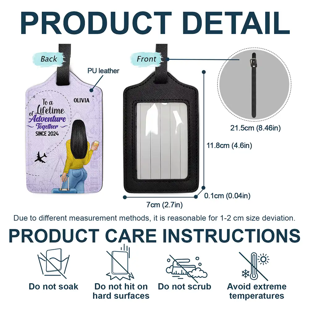 Couple To A Lifetime Of Adventure Together - Personalized Combo 2 Luggage Tags