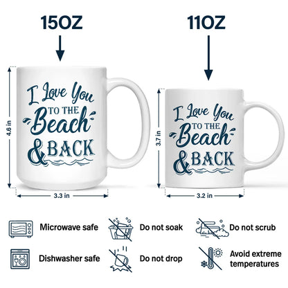 Couple Kissing I Love You To The Beach And Back - Personalized Mug