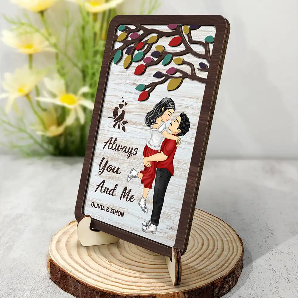 God Gave Me You - Personalized 2-Layered Wooden Plaque With Stand
