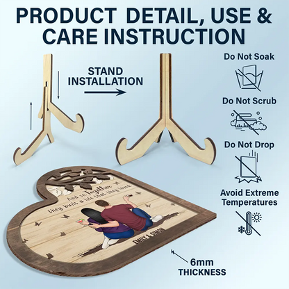 Couple And So Together They Built A Life - Personalized 2-Layered Wooden Plaque With Stand