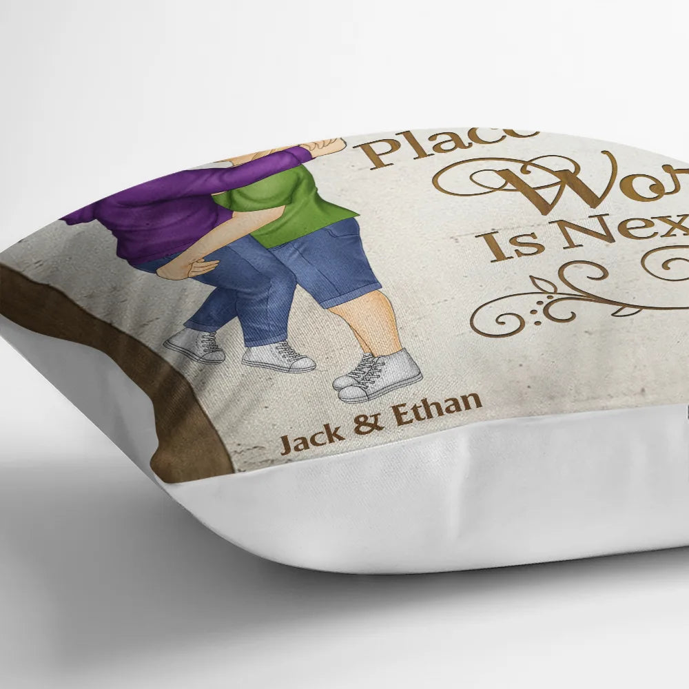 Couple Kissing My Favorite Place In All The World - Personalized Pillow