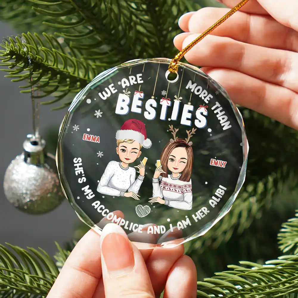 Christmas We Are More Than Bestie - Personalized Circle Acrylic Ornament