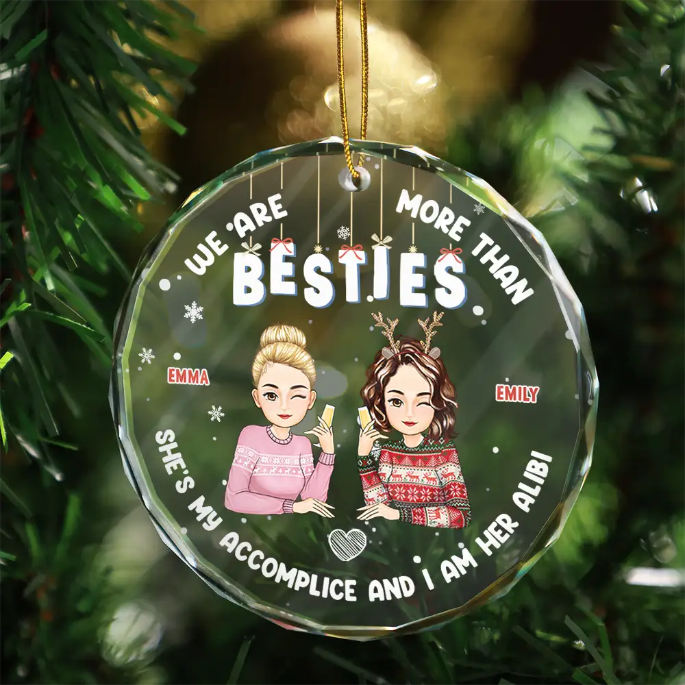 Christmas We Are More Than Bestie - Personalized Circle Acrylic Ornament