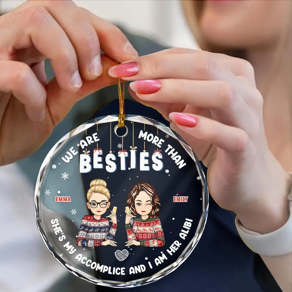 Christmas We Are More Than Bestie - Personalized Circle Acrylic Ornament