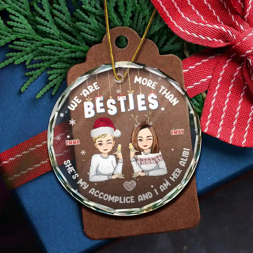 Christmas We Are More Than Bestie - Personalized Circle Acrylic Ornament