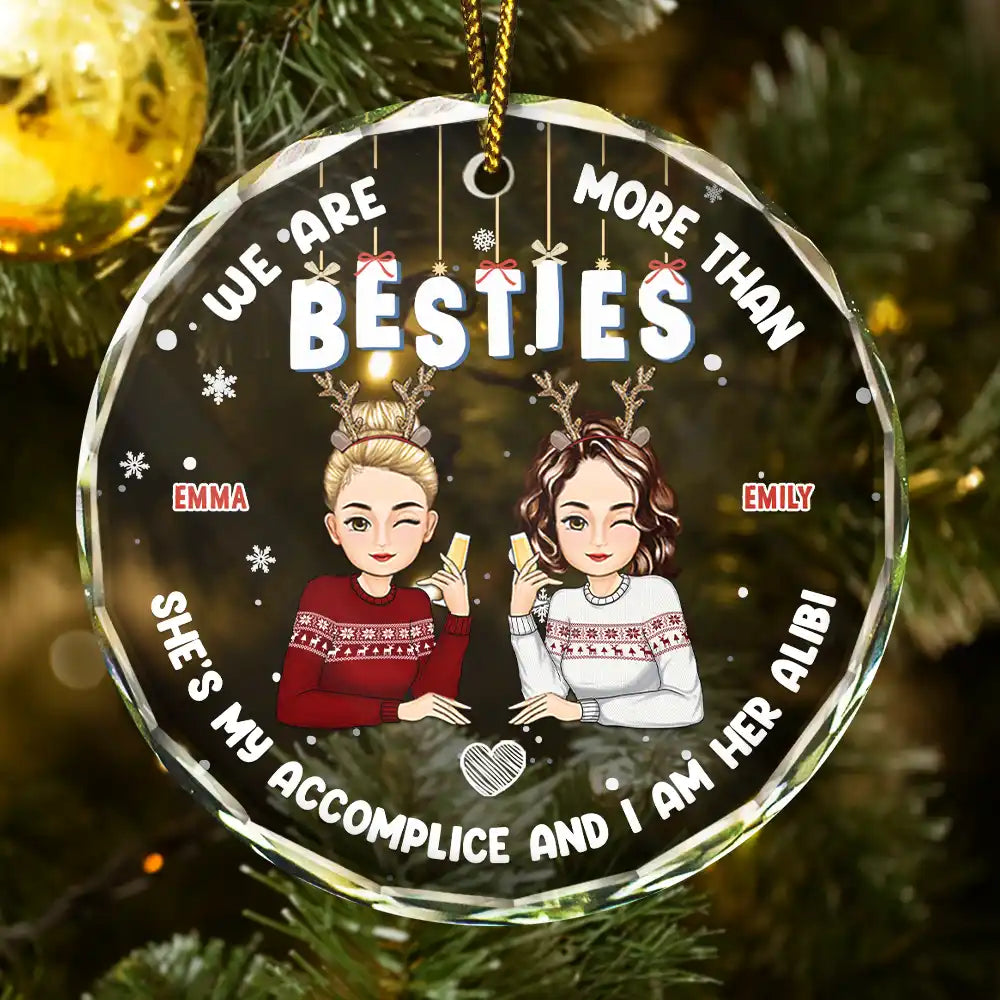 Christmas We Are More Than Bestie - Personalized Circle Acrylic Ornament