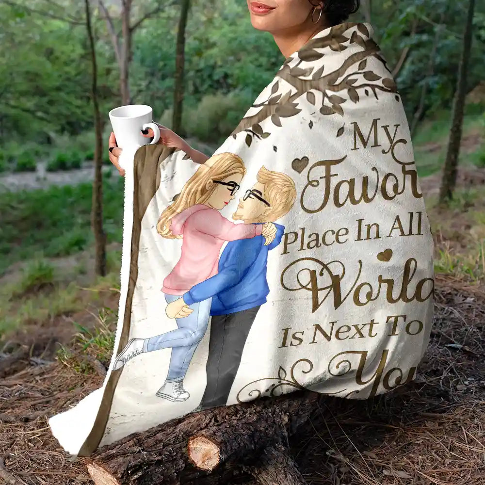 My Favorite Place In All The World - Personalized Fleece Blanket, Sherpa Blanket