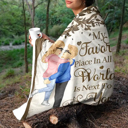 My Favorite Place In All The World - Personalized Fleece Blanket, Sherpa Blanket