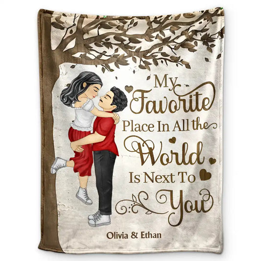 My Favorite Place In All The World - Personalized Fleece Blanket, Sherpa Blanket