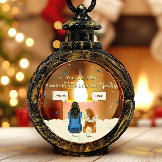 Pet Lovers - You Were My Favorite Hello And Hardest Goodbye - Personalized Candlelight Lantern Ornament