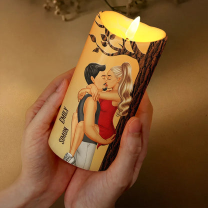 Mr & Mrs By The Tree - Personalized Flameless LED Candle