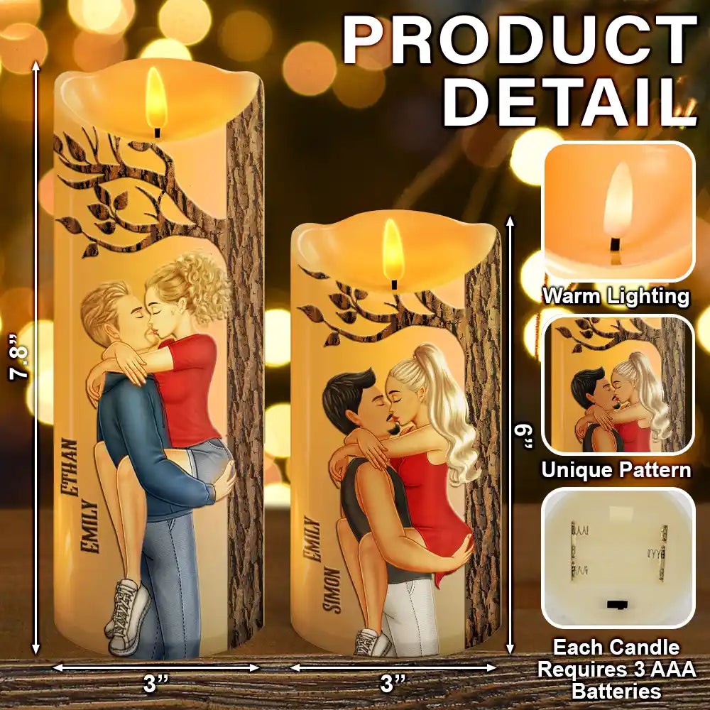 Mr & Mrs By The Tree - Personalized Flameless LED Candle