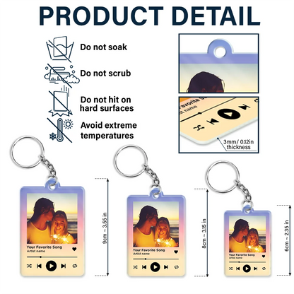 Custom Photo Couple You & Me Favorite Song QR Code - Personalized Acrylic Keychain