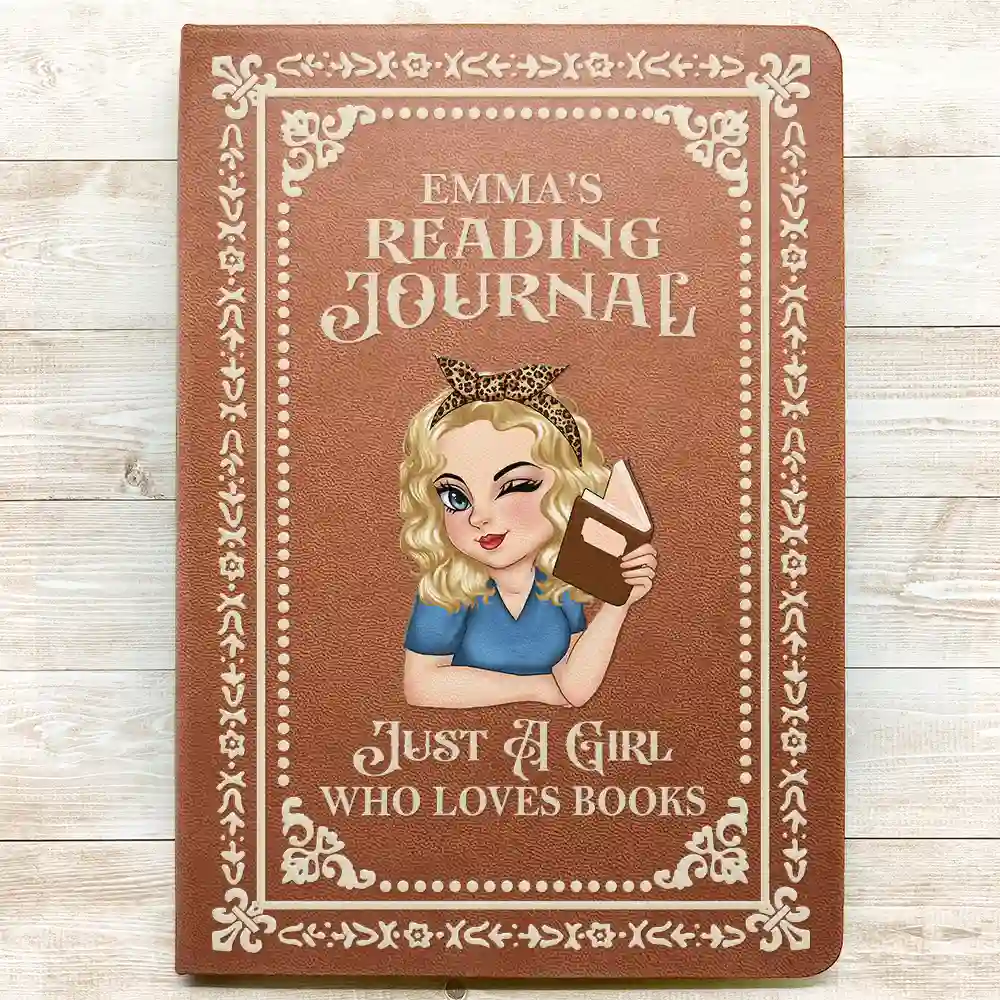 A Girl Who Loves Books Reading Journal - Personalized Leather Journal