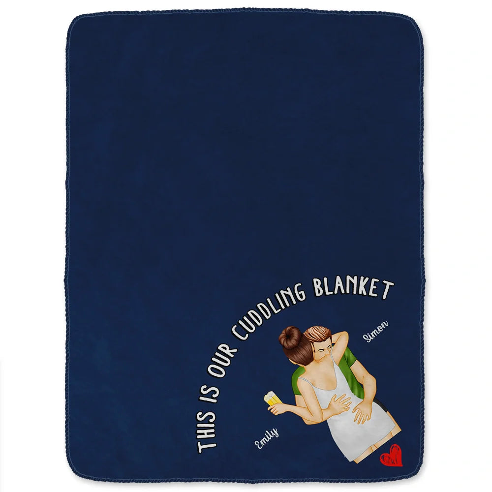 Sexy Couple Kissing Cuddling Blanket - Personalized Fleece Blanket, Sherpa Blanket