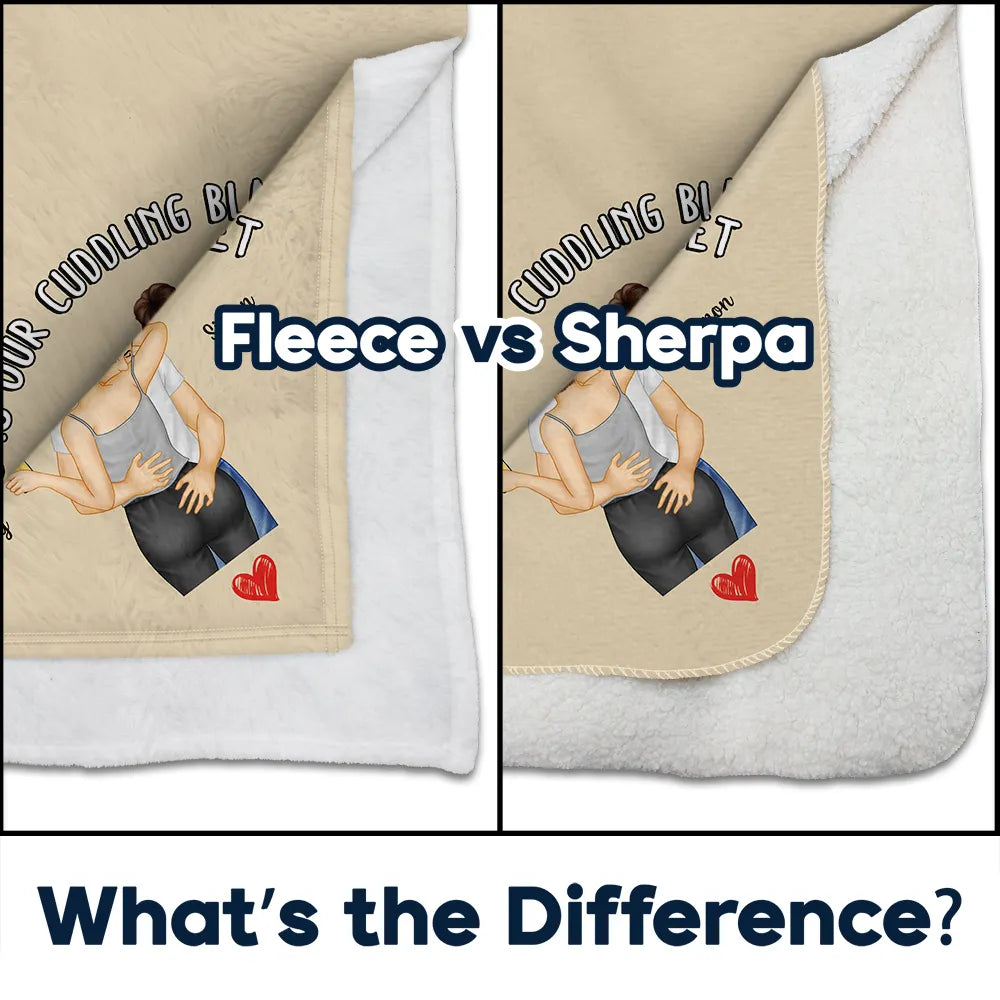 Sexy Couple Kissing Cuddling Blanket - Personalized Fleece Blanket, Sherpa Blanket