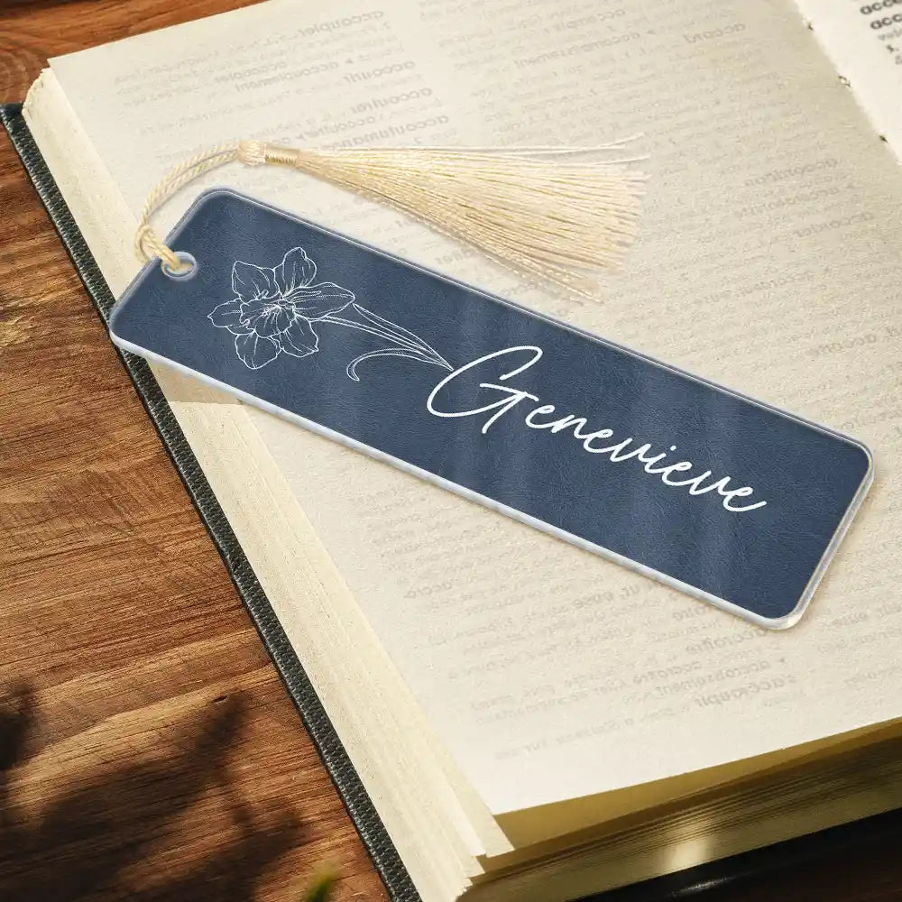 Flower Birth Month & Name - Personalized Acrylic Bookmark