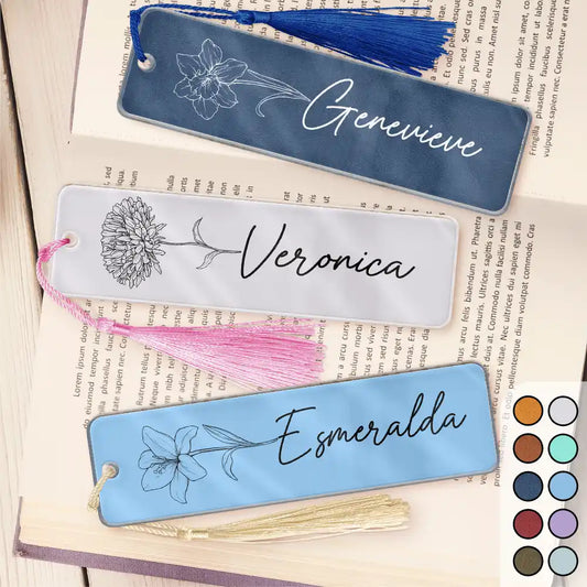 Flower Birth Month & Name - Personalized Acrylic Bookmark