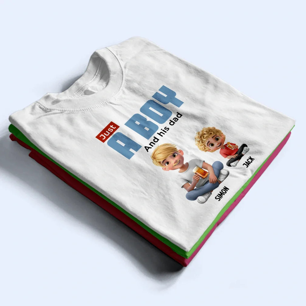 Gift For Father, Dad, Children - Just A Dad And His Girl 3D Cartoon - Personalized T Shirt
