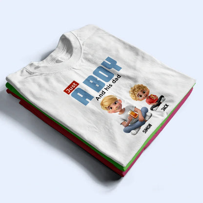 Gift For Father, Dad, Children - Just A Dad And His Girl 3D Cartoon - Personalized T Shirt
