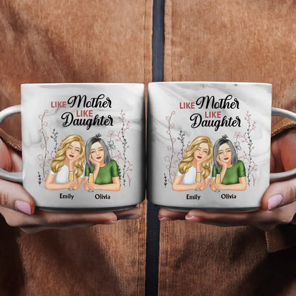 Mother And Daughter Forever - Personalized Marble Mug