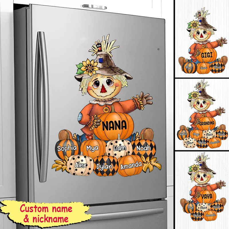 Fall Seasons, Pumpkin Grandma- Mom Personalized Sticker Decal